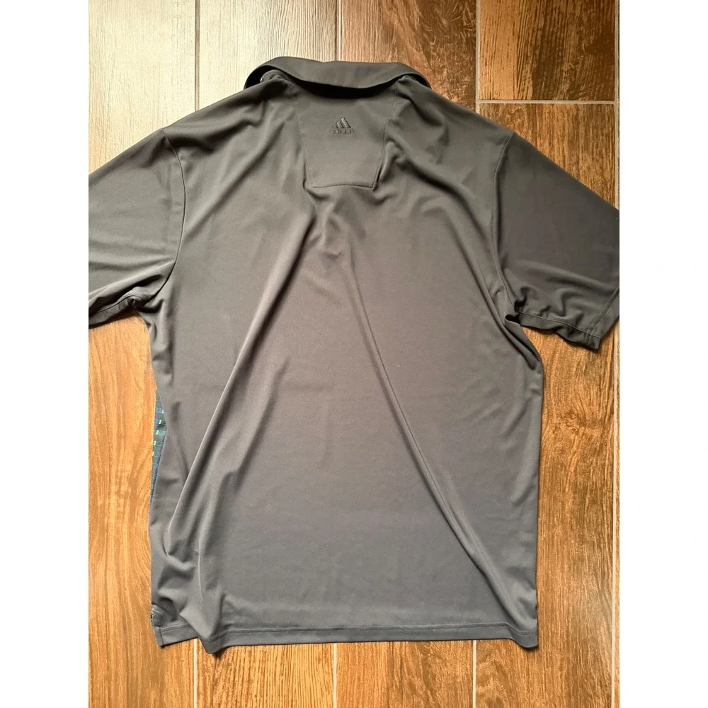 Adidas ClimaCool‎ Mens XL Golf Polo Shirt Lost Dunes Geometric Pattern Grey